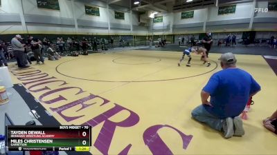 70 lbs 3rd Place Match - Tayden DeWall, Ironhawk Wrestling Academy vs Miles Christensen, Garretson