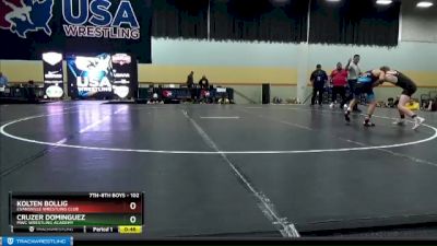 102 lbs Quarterfinal - Kolten Bollig, Evansville Wrestling Club vs Cruzer Dominguez, MWC Wrestling Academy