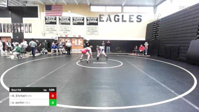 160 lbs Round Of 16 - Kane Ehrhart, Greenwich vs Sam Sorkin, Hall