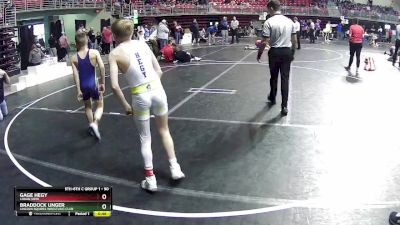 90 lbs Cons. Round 5 - Braddock Unger, Lincoln Squires Wrestling Club vs Gage Hegy, Logan View