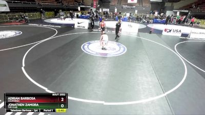 136 lbs 1st Place Match - Adrian Barbosa, California vs Jonathen Zamora, The Club