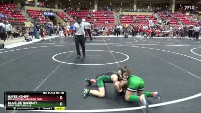 58 lbs 3rd Place Match - Hayes Kempf, Iron Grapplers Wrestling Club vs BlaizLee Hackney, Derby Wrestling Club