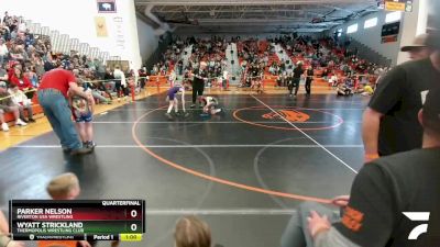 77 lbs Quarterfinal - Wyatt Strickland, Thermopolis Wrestling Club vs Parker Nelson, Riverton USA Wrestling