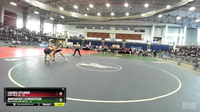 189 lbs Round 1 (3 Team) - Brennan Livingston, Ballston Spa Sr HS vs James Sturek, East Islip HS