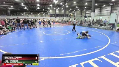 70 lbs Round 1 (6 Team) - Josh Weimert, PIT BULL WRESTLING ACADEMY vs Grayden Coleman, BELIEVE TO ACHIEVE