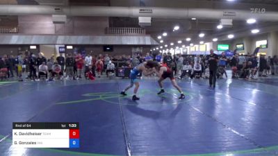 57 kg Rnd Of 64 - Kade Davidheiser, Team Renegade Wrestling Club vs Gabe Gonzales, Viking Wrestling Club (IA)