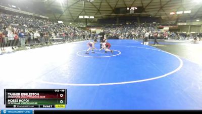 98 lbs Champ. Round 1 - Tanner Eggleston, Snoqualmie Valley Wrestling Club vs Moses Hopoi, Mt Spokane Wrestling Club