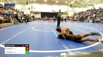 67 lbs Quarterfinal - AnTerryo Banner, HURRICANE WRESTLING ACADEMY vs Joseph Kidwell, Team Tulsa Wrestling Club