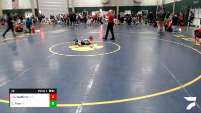 49 lbs Cons. Round 2 - Sawyer Watkins, Western Kansas Wrestling vs Luke Haar, Douglas Wrestling Club