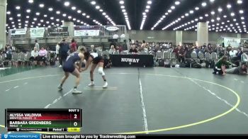 109 lbs Round 1 (16 Team) - Barbara Greenberg, Menlo vs Alyssa Valdivia, Brewton-Parker