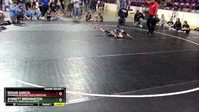 59 lbs Champ. Round 1 - Edgar Garcia, Colorado Outlaws Youth Wrestling vs Everett Brewington, Black Fox Wrestling Academy