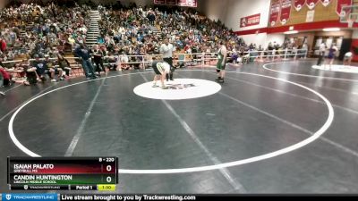 220 lbs Champ. Round 1 - Candin Huntington, Lincoln Middle School vs Isaiah Palato, Greybull MS