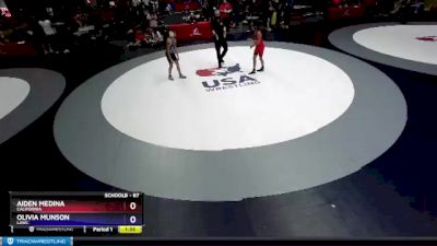 87 lbs Round 2 - Aiden Medina, California vs Olivia Munson, LAWC