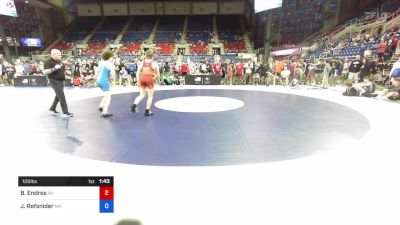 120 lbs Cons 64 #2 - Blake Endres, Wisconsin vs Jackson Refsnider, Minnesota