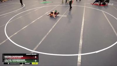 Champ. Round 1 - Hayden Shoemaker, Summit Wrestling Academy vs Colton Weinbrenner, Rogers Area Youth Wrestling Club