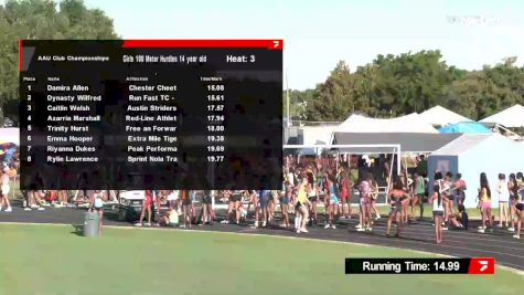 Youth Girls' 100m Hurdles, Prelims 4 - Age 14