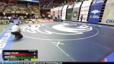 132 Class 4 lbs Cons. Round 1 - Tobias Collins, Kickapoo vs Aidan Kelly, Liberty (Wentzville)