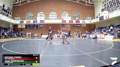 136 lbs Semifinal - Viktorya Torres, King University vs Paige Wehrmeister, Presbyterian