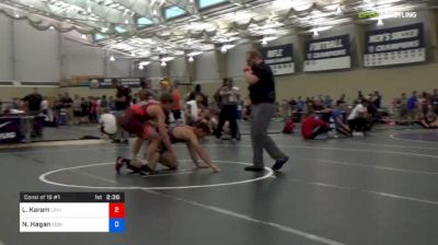 65 kg Consi Of 16 #1 - Luke Karam, Lehigh Valley Wrestling Club vs Nate Hagan, Edinboro Regional Training Center08/0