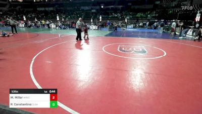 53 lbs Quarterfinal - Myles Miller, Wrecking Crew Wrestling Academy vs Roman Constantino, Clearview