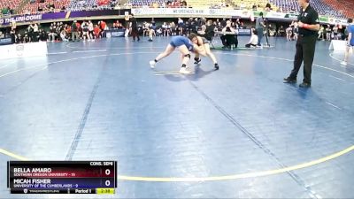 143 lbs Semis & 3rd Wb (16 Team) - Bella Amaro, Southern Oregon University vs Micah Fisher, University Of The Cumberlands