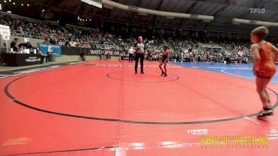 58 lbs Round Of 32 - Larry Meza Jr, Sunkist Kids Monster Garage vs Logan Vallalla, The Hunt Wrestling Club