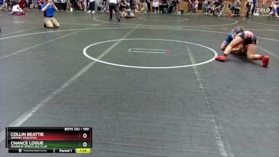 100 lbs Cons. Semi - Chance Logue, Warrior Wrestling Club vs Collin Beattie, Armory Athletics