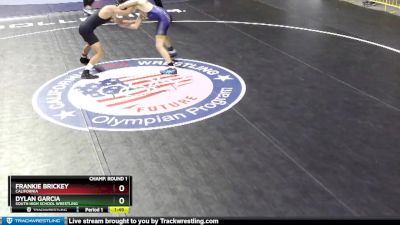 120 lbs Champ. Round 1 - Frankie Brickey, California vs Dylan Garcia, South High School Wrestling