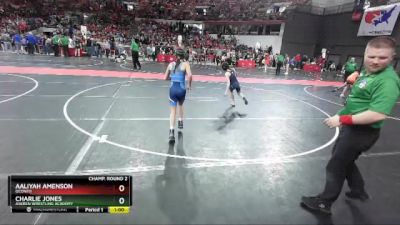 95 lbs Champ. Round 2 - Charlie Jones, Askren Wrestling Academy vs Aaliyah Amenson, Oconto