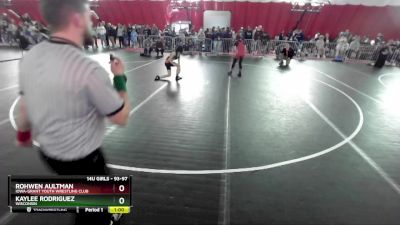 93-97 lbs Round 4 - Rohwen Aultman, Iowa-Grant Youth Wrestling Club vs Kaylee Rodriguez, Wisconsin