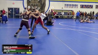 JV-15 lbs Round 1 - Quincy Klingner, Williamsburg vs Walter Rogan, North Linn