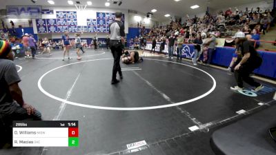 285 lbs Rr Rnd 2 - Donnie Williams, Midwest City Bombers Youth Wrestling Club vs Robbie Macias, OKC Saints Wrestling