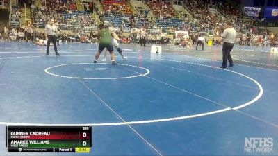 285 lbs 5th Place Match - Gunner Cadreau, Fargo North vs Amaree Williams, West Fargo