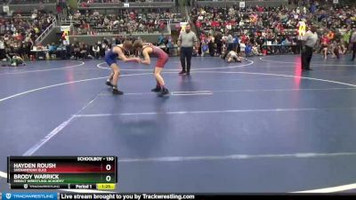 130 lbs Champ. Round 2 - Hayden Roush, Shenandoah Elks vs Brody Warrick, Sebolt Wrestling Academy