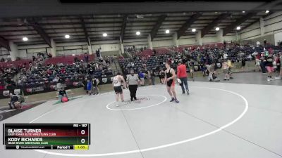 187 lbs Quarterfinal - Kody Richards, Bear River Wrestling Club vs Blaise Turner, East Idaho Elite Wrestling Club