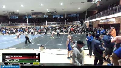 285 lbs Cons. Round 4 - Trenton Rowton, Hanford vs Preston Jeffs, Lakeland High School