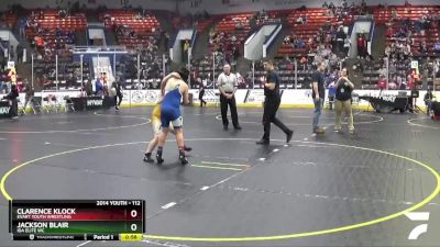 112 lbs Cons. Round 2 - Jackson Blair, Ida Elite WC vs Clarence Klock, Evart Youth Wrestling