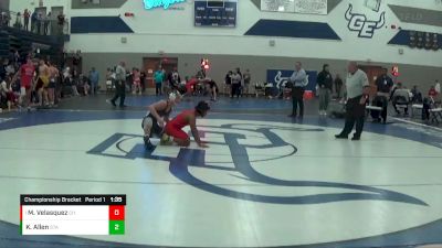 132 lbs Championship Bracket - Miles Velasquez, Cascia Hall vs Kaden Allen, St Thomas Aquinas