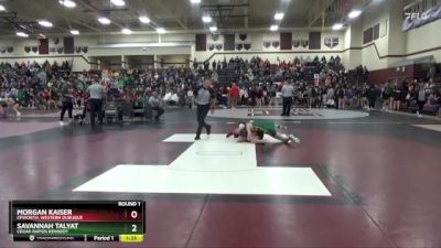 130 lbs Round 1 - Savannah Talyat, Cedar Rapids Kennedy vs Morgan Kaiser, Epworth, Western Dubuque