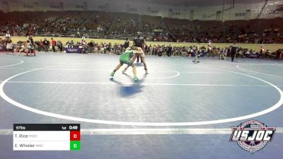 67 lbs Consi Of 8 #2 - Tory Rice, Prodigy Elite Wrestling vs Easton Whisler, Mulvane Jr. Wrestling Club