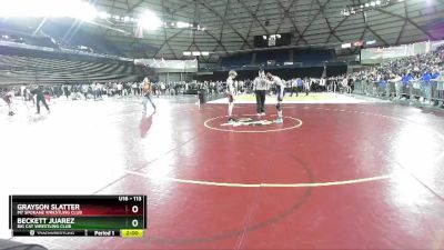 113 lbs Quarterfinal - Beckett Juarez, Big Cat Wrestling Club vs Grayson Slatter, Mt Spokane Wrestling Club