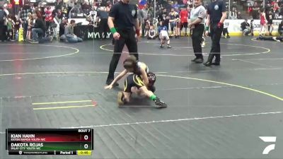 43 lbs Cons. Round 5 - Kian Hahn, Eaton Rapids Youth WC vs Dakota Rojas, Imlay City Youth WC