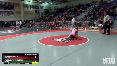 116 lbs Semifinal - Sereena Baca, La Quinta vs Presley Anderson, Marina