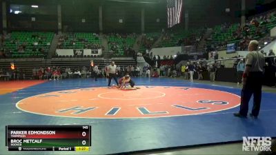 145 lbs Quarterfinal - BROC METCALF, Hoover vs Parker Edmondson, Thompson