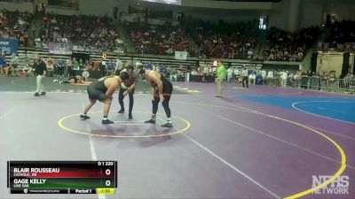 D 1 220 lbs Quarterfinal - Gage Kelly, Live Oak vs Blair Rousseau, Catholic, BR