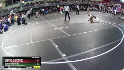 70 lbs Cons. Round 3 - Karter Thompson, Norfolk Jr Wrestling Club vs John Grose Iv, Iron Hawk Wrestling Academy