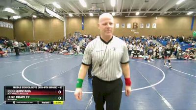 67 lbs Cons. Round 4 - Rico Quintana, Roy Wrestling Club vs Luke Bradley, Wasatch