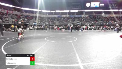 72 lbs Quarterfinal - Kayden Sicka, Belleville Little Devils vs Tony Pena, Jr Vikes Wrestling Club