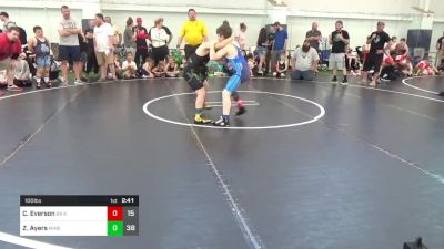 100 lbs Pools - Caleb Everson, 84 Athletes (VA) vs Zayden Ayers, Mineral Wells Bulldawgs