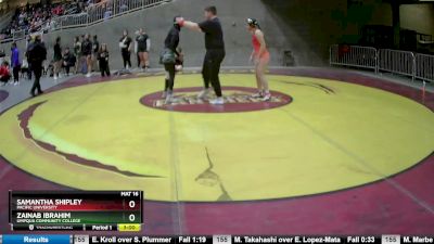 130 lbs Round 2 - Samantha Shipley, Pacific University vs Zainab Ibrahim, Umpqua Community College